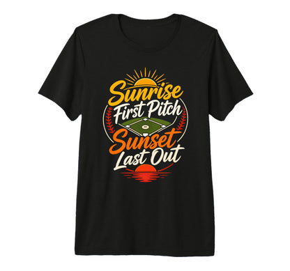 Funny Baseball Mom Sunrise First T-Shirt - Fun Novelty Design Men Women - T-Shirt, Sweatshirt, Hoodie