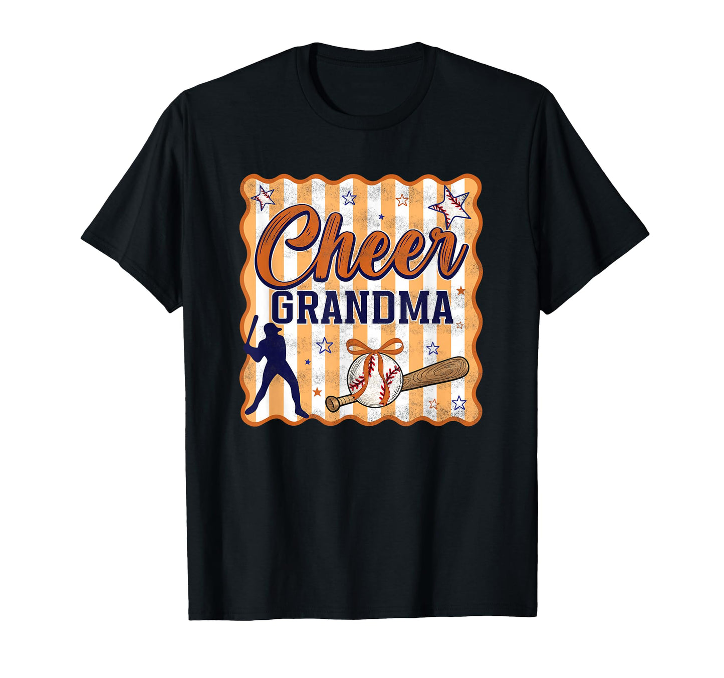 Preppy Stripe Orange Baseball Sport T-Shirt - Trendy Graphic for Adults - T-Shirt, Sweatshirt, Hoodie