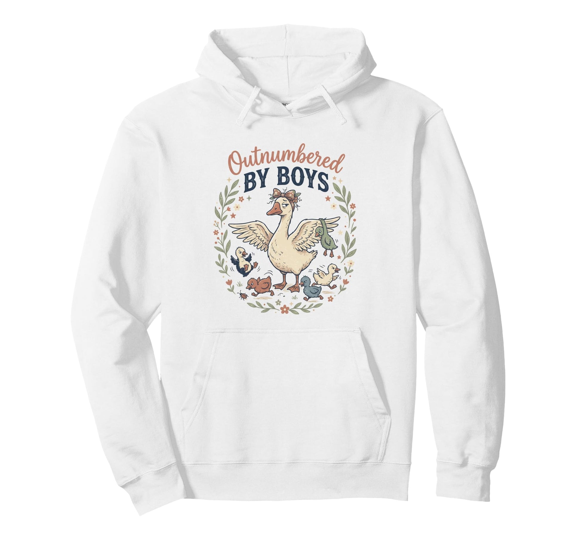 Mothers Day Outnumbered Funny Goose Hoodie - Minimalist Print Men Women - T-Shirt, Sweatshirt, Hoodie