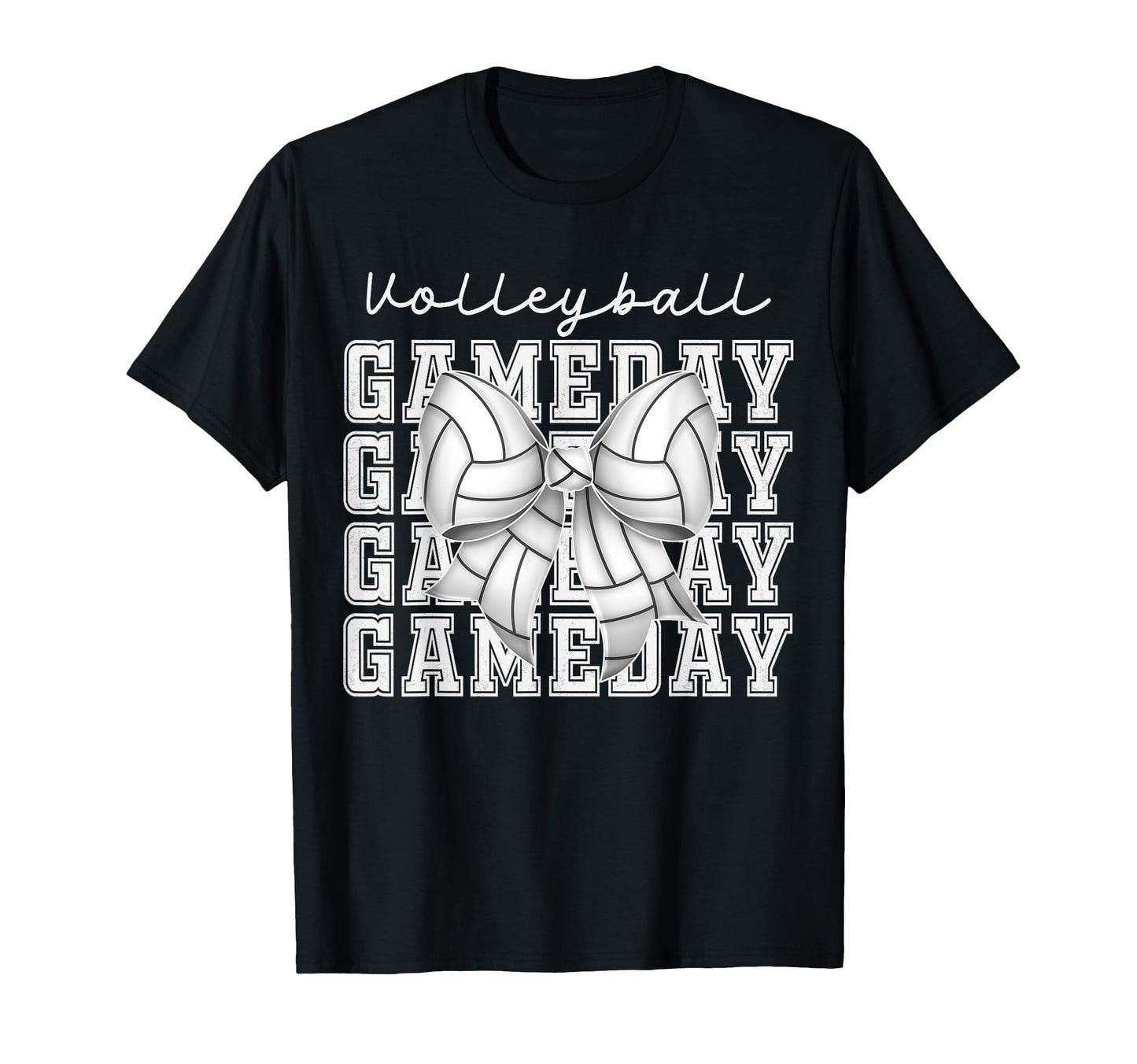 Volleyball Coquette Bow Game Day Cheer T-Shirt - Graphic Print Men Women - T-Shirt, Sweatshirt, Hoodie