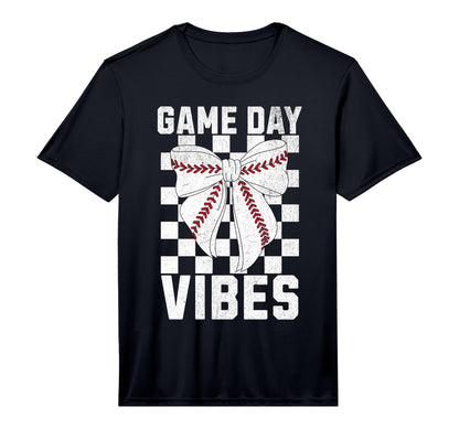 Game Day Vibes Coquette Bow Baseball Mom T-Shirt - Unique Graphic Unisex - T-Shirt, Sweatshirt, Hoodie