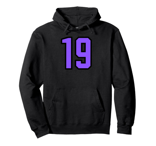 Purple Black Sport Team Number 19 Hoodie - Streetwear Style Men Women - T-Shirt, Sweatshirt, Hoodie