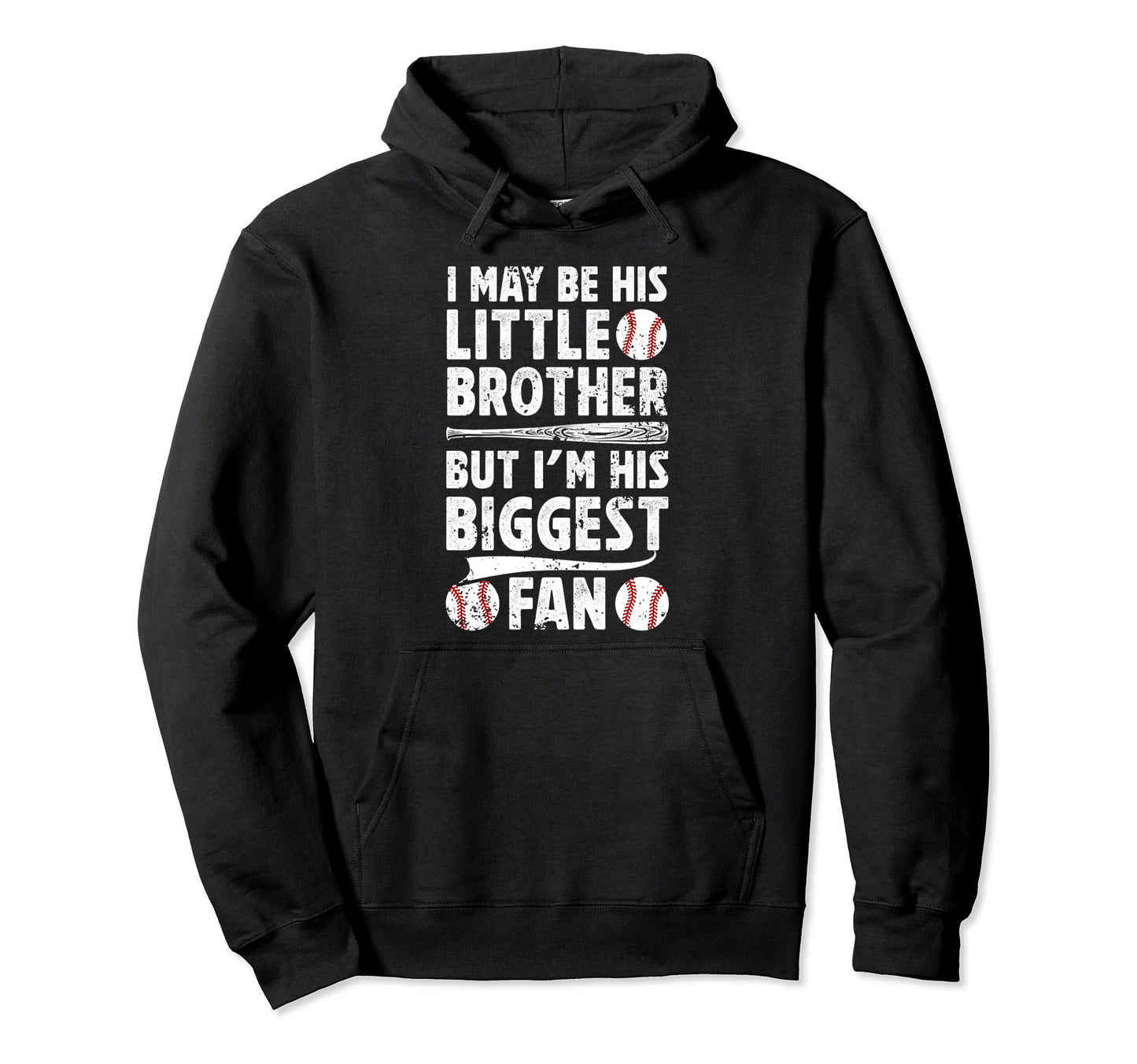 His Little Brother Baseball Brother Hoodie - Trendy Graphic Men Women - T-Shirt, Sweatshirt, Hoodie