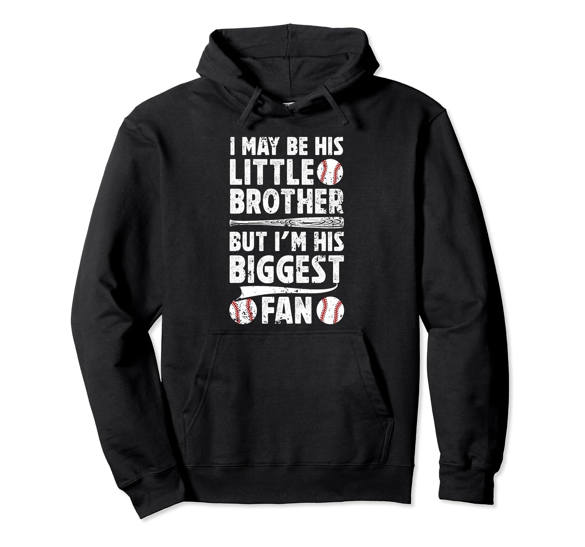 His Little Brother Baseball Brother Hoodie - Trendy Graphic Men Women - T-Shirt, Sweatshirt, Hoodie