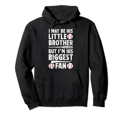 His Little Brother Baseball Brother Hoodie - Trendy Graphic Men Women - T-Shirt, Sweatshirt, Hoodie