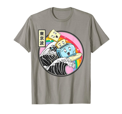 Toaster Surfing Great Wave Kawaii T-Shirt - Streetwear Style for Adults - T-Shirt, Sweatshirt, Hoodie