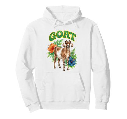 Goat Groovy Floral Goat Watercolor Boho Goat Hoodie - Trendy Graphic Unisex - T-Shirt, Sweatshirt, Hoodie