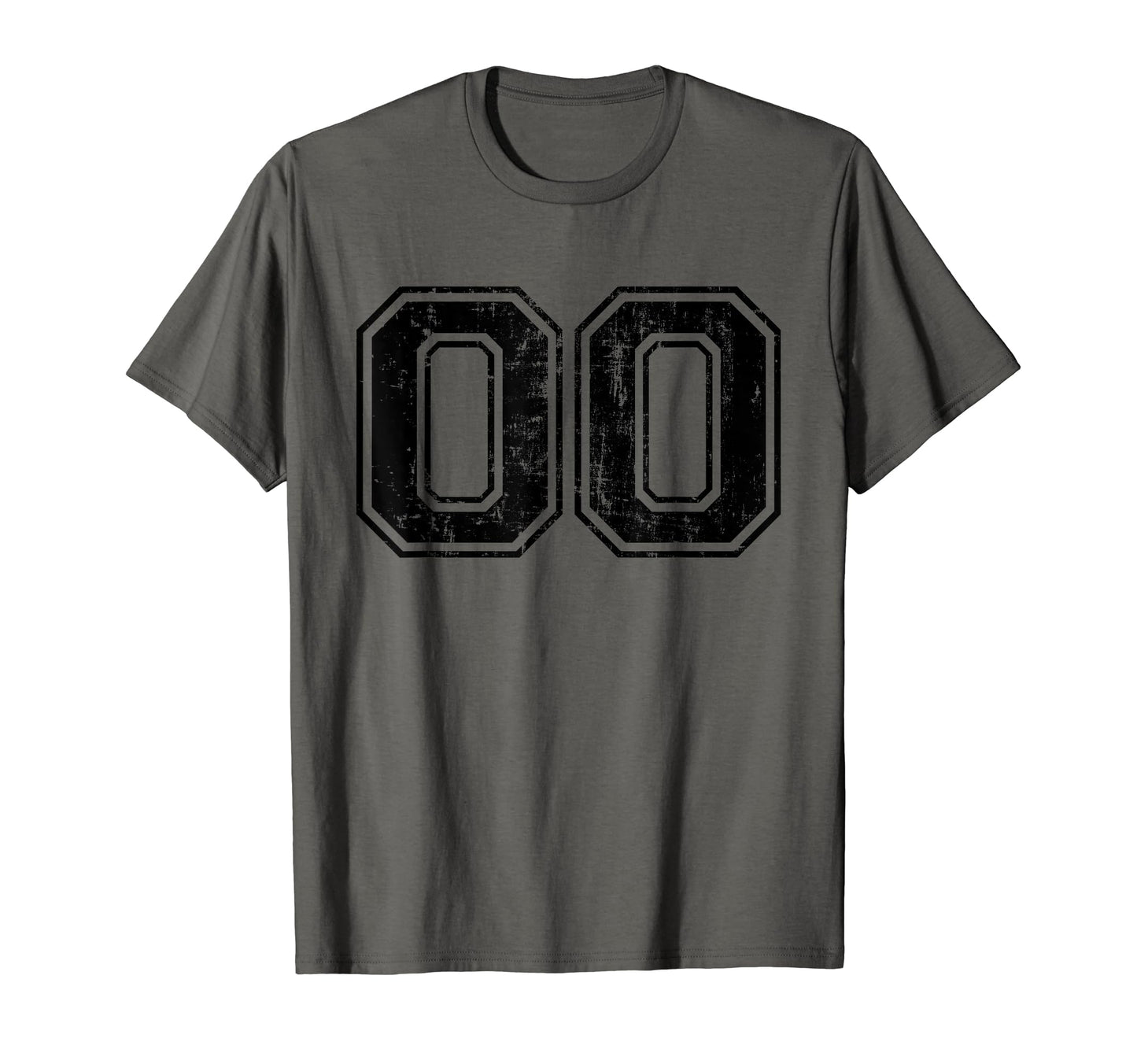 Number 00 Zero Varsity Distressed Sport T-Shirt - Aesthetic Graphic Unisex - T-Shirt, Sweatshirt, Hoodie
