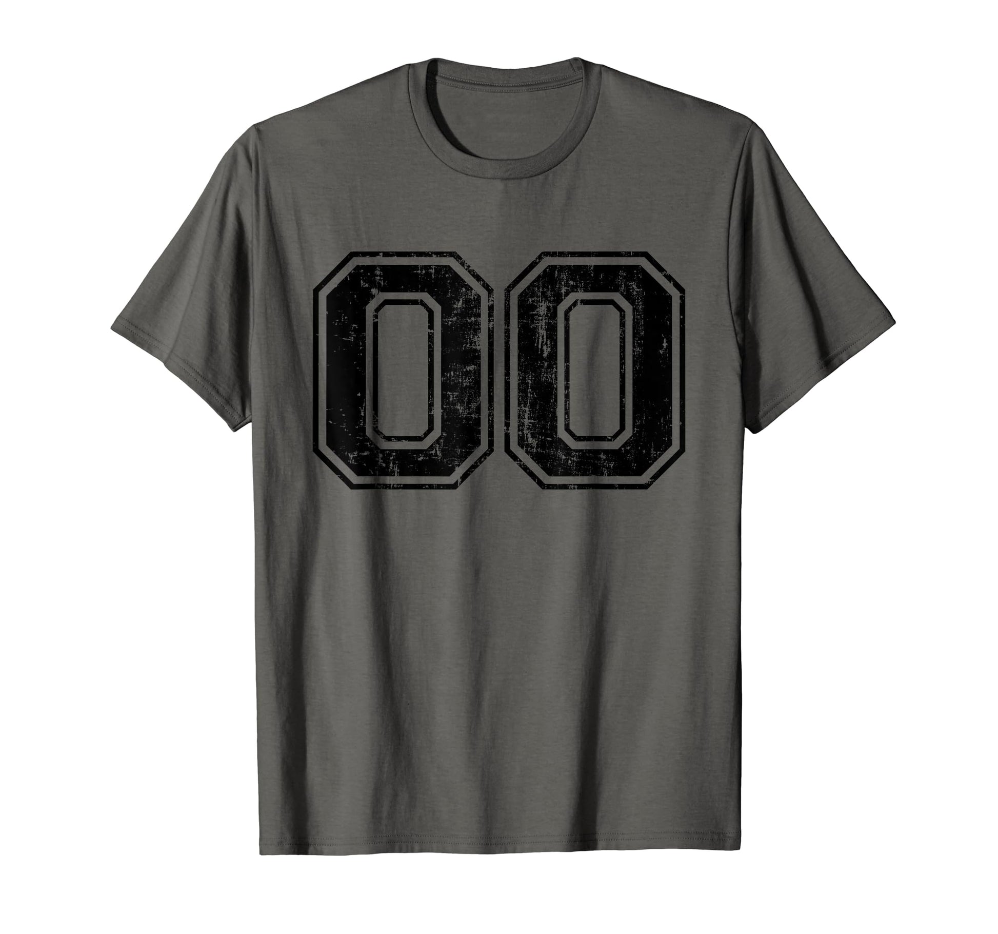 Number 00 Zero Varsity Distressed Sport T-Shirt - Aesthetic Graphic Unisex - T-Shirt, Sweatshirt, Hoodie