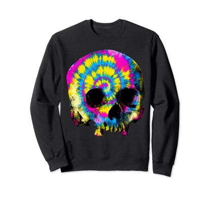 Skull Tie Dye 60S 70S Rainbow Sweatshirt - Streetwear Style Men Women - T-Shirt, Sweatshirt, Hoodie