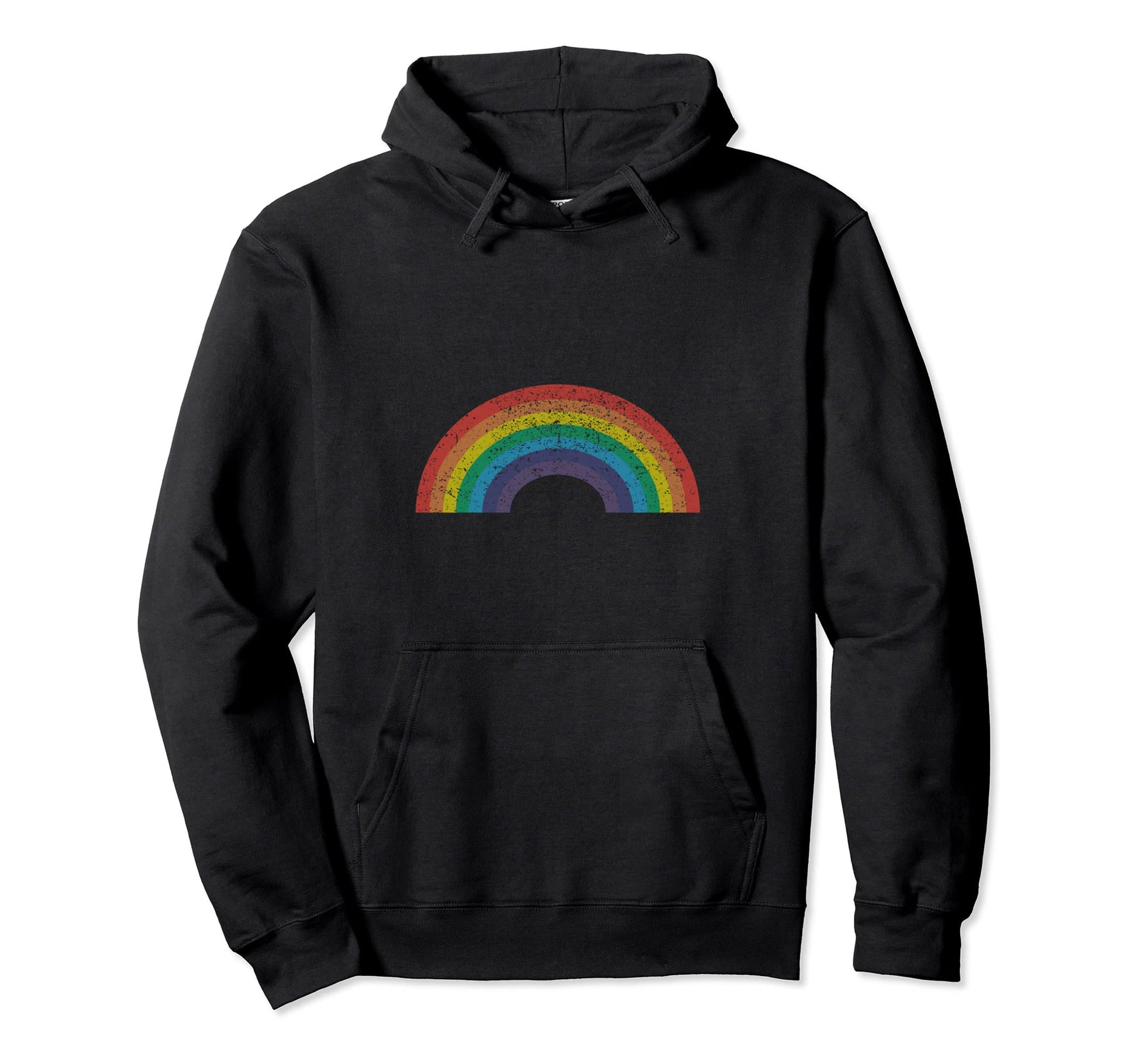 Distressed Rainbow Pride Month Support Hoodie - Novelty Apparel for Adults - T-Shirt, Sweatshirt, Hoodie
