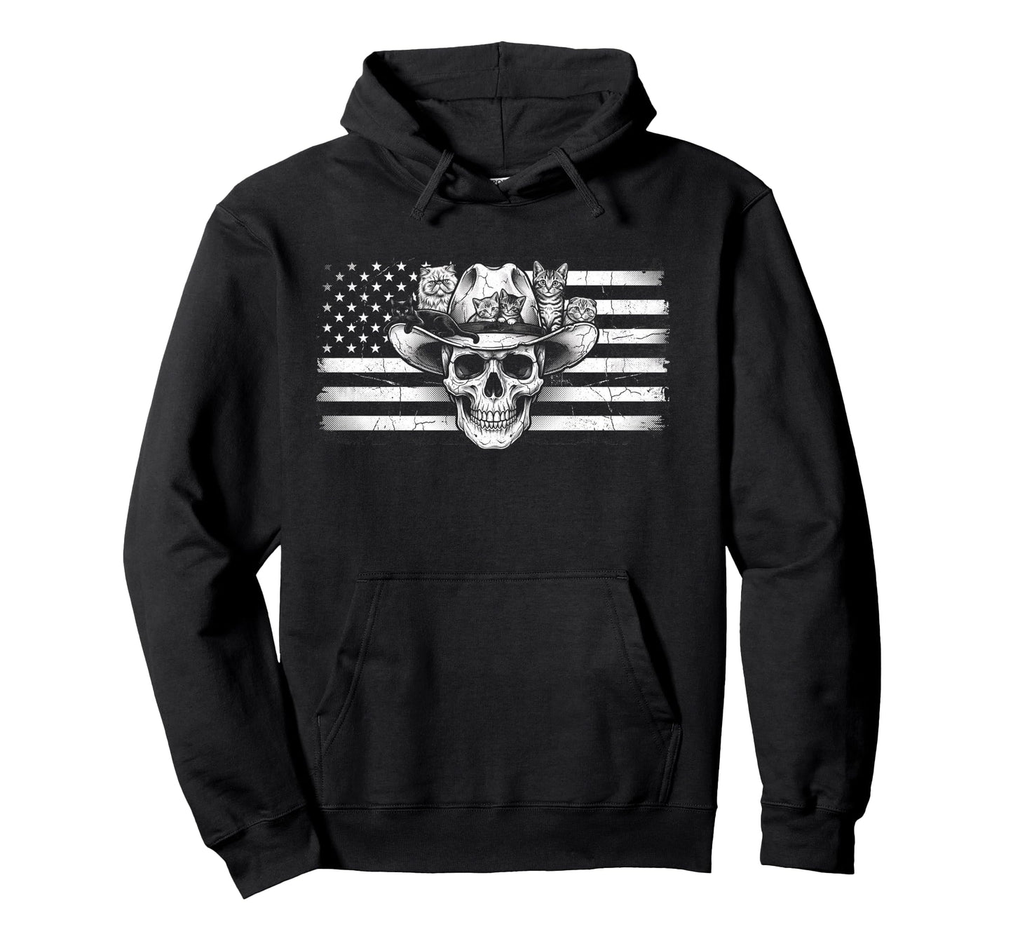 Skull Cat Skeleton Kitty Kitten Hoodie - Minimalist Print for Adults - T-Shirt, Sweatshirt, Hoodie