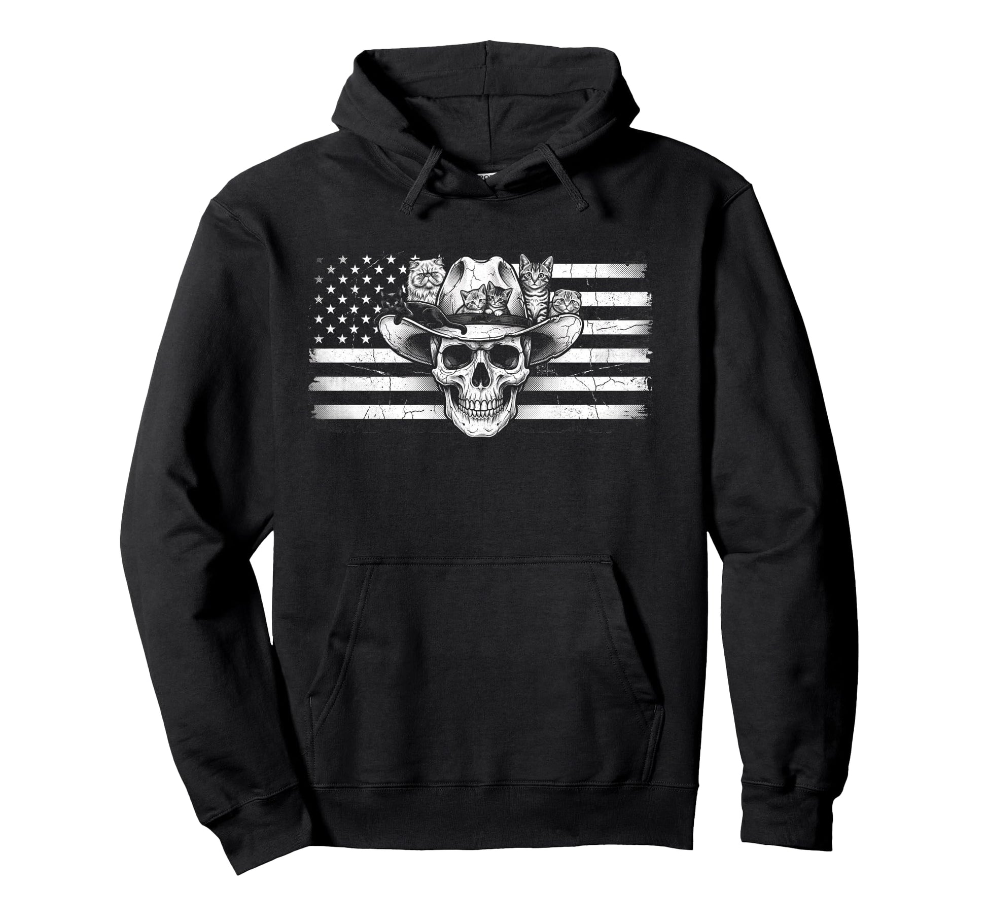 Skull Cat Skeleton Kitty Kitten Hoodie - Minimalist Print for Adults - T-Shirt, Sweatshirt, Hoodie