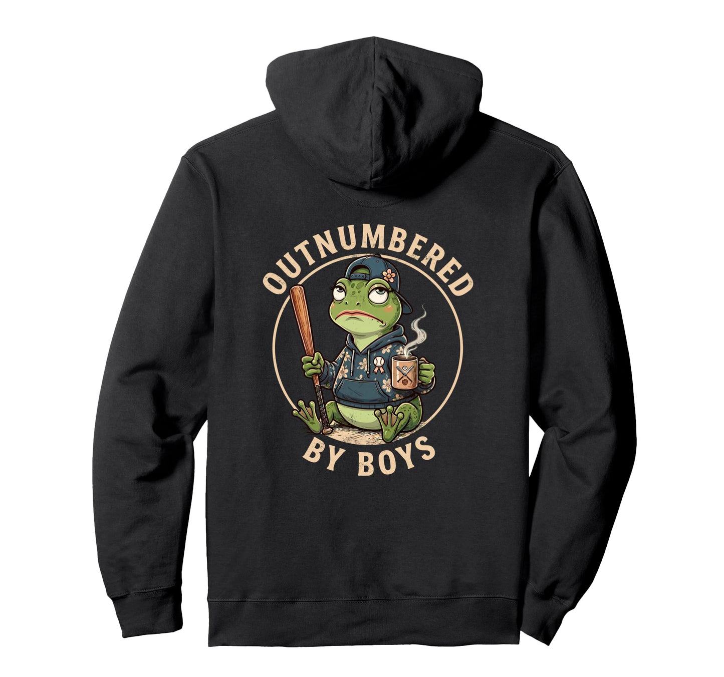 Outnumbered Mom Funny Mom Frog Family Hoodie - Unique Graphic Unisex - T-Shirt, Sweatshirt, Hoodie