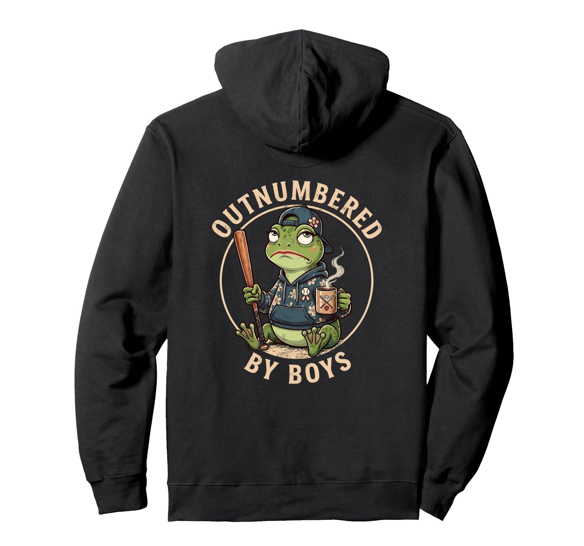 Outnumbered Mom Funny Mom Frog Family Hoodie - Unique Graphic Unisex - T-Shirt, Sweatshirt, Hoodie