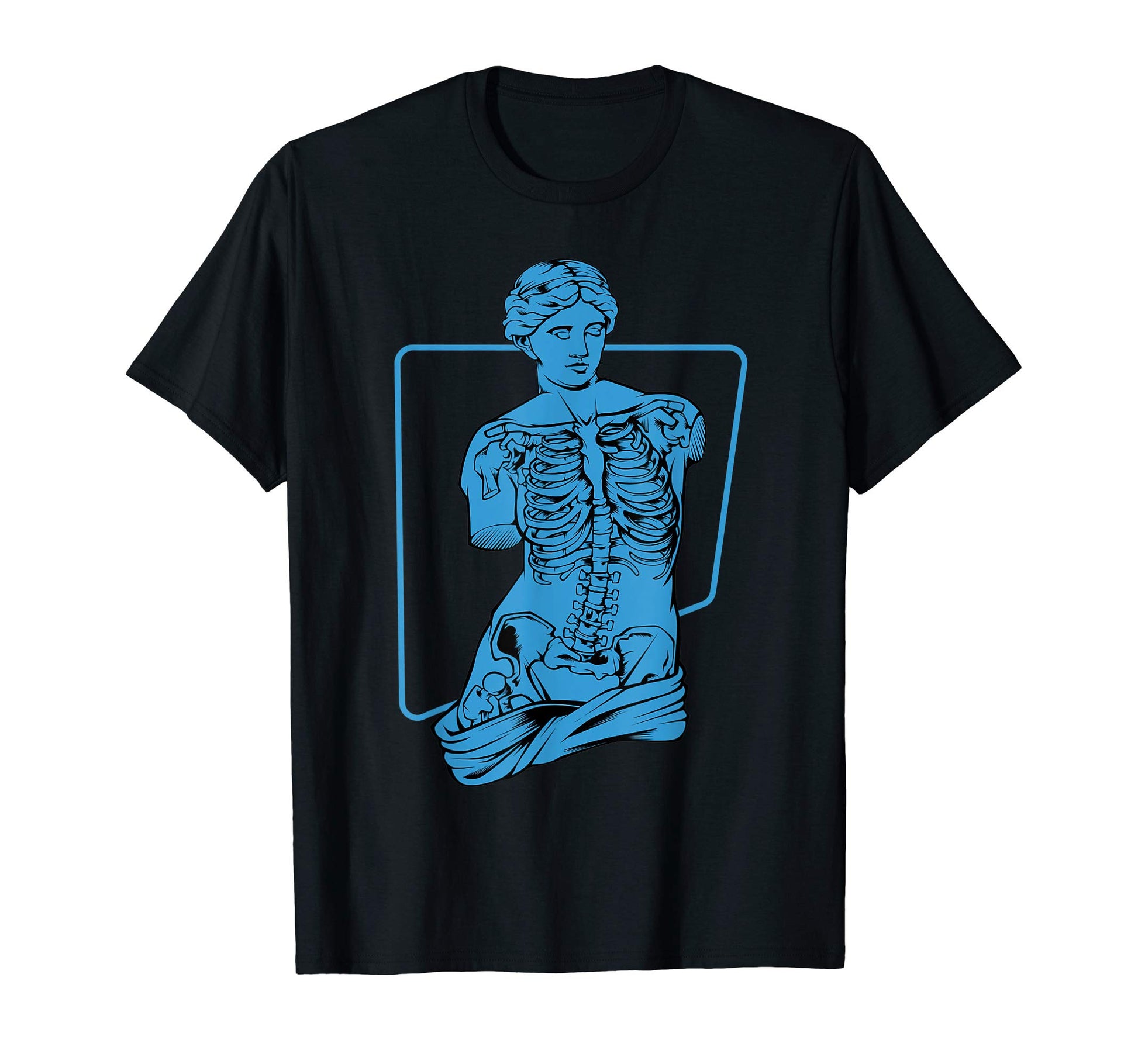Venus Skeleton Blue Aesthetic Vaporwave T-Shirt - Aesthetic Graphic Unisex - T-Shirt, Sweatshirt, Hoodie