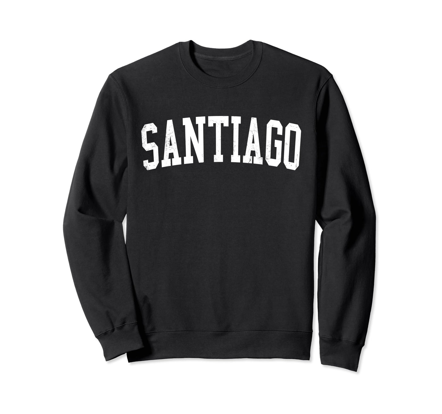 Santiago Chile Distressed White Sweatshirt - Custom Art Print for Adults - T-Shirt, Sweatshirt, Hoodie