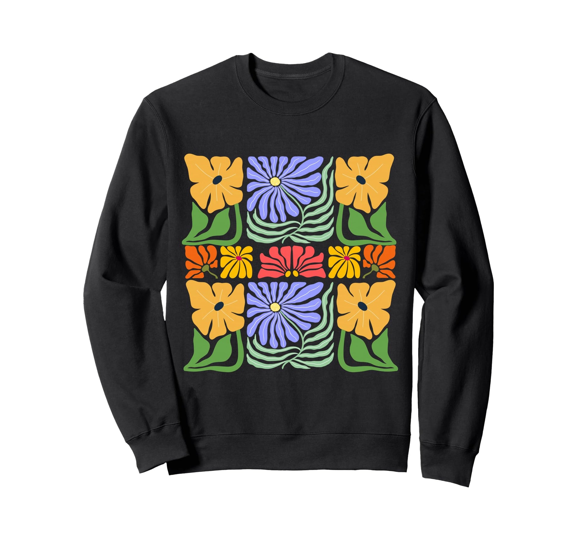 Groovy Botanical Abstract Floral Sweatshirt - Streetwear Style Unisex - T-Shirt, Sweatshirt, Hoodie