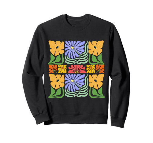 Groovy Botanical Abstract Floral Sweatshirt - Streetwear Style Unisex - T-Shirt, Sweatshirt, Hoodie