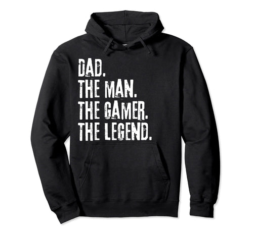 Distressed Dad Gamer Legend Fathers Day Hoodie - Graphic Print for Adults - T-Shirt, Sweatshirt, Hoodie