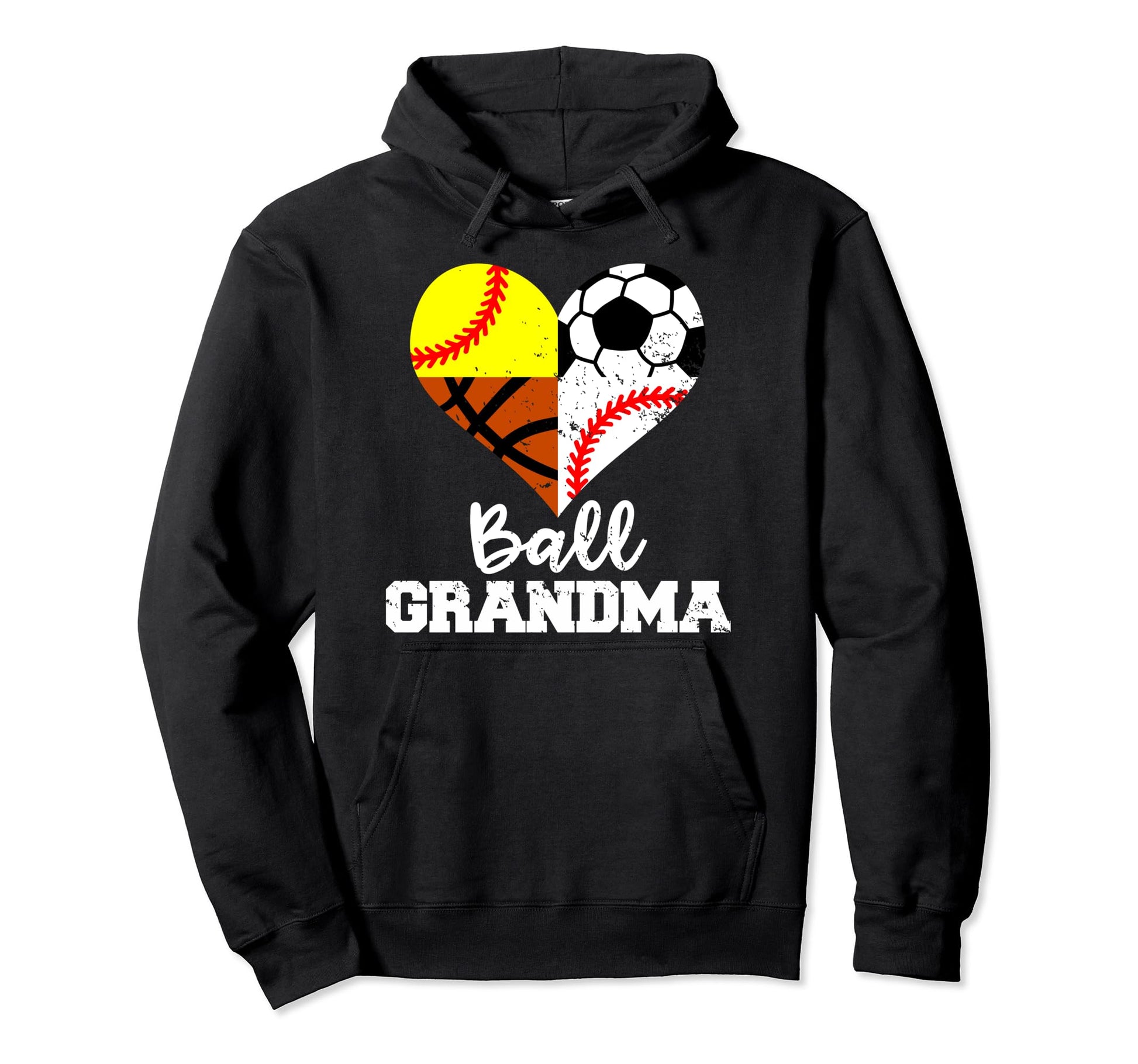 Ball Grandma Funny Soccer Baseball Softball Hoodie - Unique Graphic Unisex - T-Shirt, Sweatshirt, Hoodie
