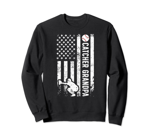 Baseball Catcher Grandpa Baseball Sweatshirt - Casual Everyday Wear Unisex - T-Shirt, Sweatshirt, Hoodie