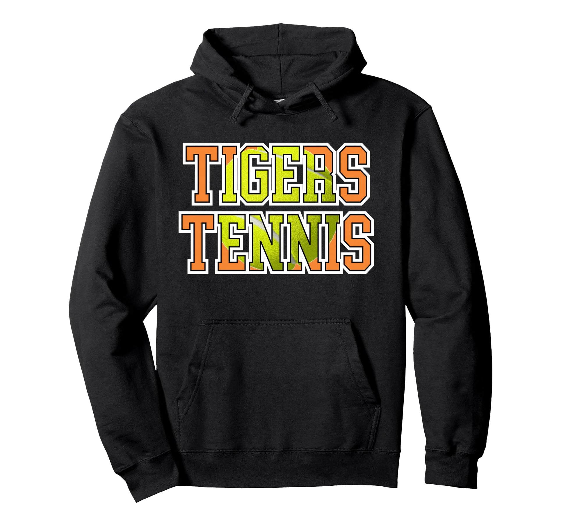 Orange Tigers Tennis Mom School Spirit Hoodie - Minimalist Print Unisex - T-Shirt, Sweatshirt, Hoodie