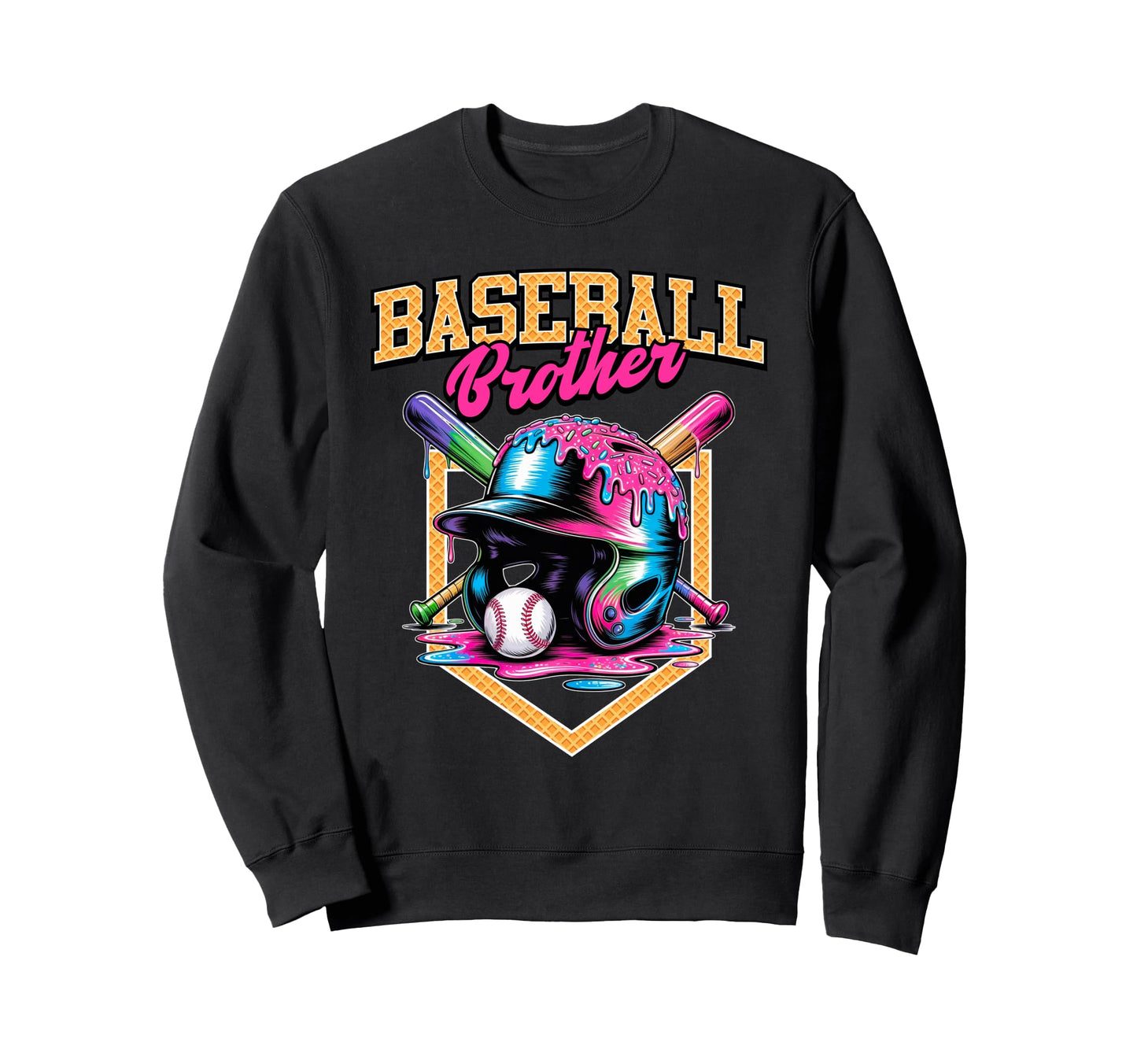 Baseball Brother Tie Dye Baseball Sweatshirt - Minimalist Print Men Women - T-Shirt, Sweatshirt, Hoodie
