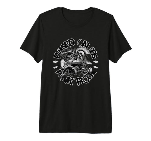 Raised 90S Rock Skeleton Guitar Punk T-Shirt - Novelty Apparel for Adults - T-Shirt, Sweatshirt, Hoodie