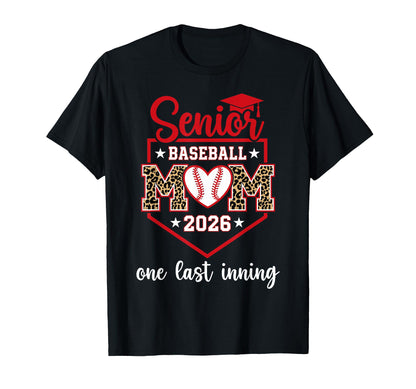 Senior Baseball Mom 2026 One Last T-Shirt - Minimalist Print for Adults - T-Shirt, Sweatshirt, Hoodie