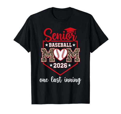 Senior Baseball Mom 2026 One Last T-Shirt - Minimalist Print for Adults - T-Shirt, Sweatshirt, Hoodie