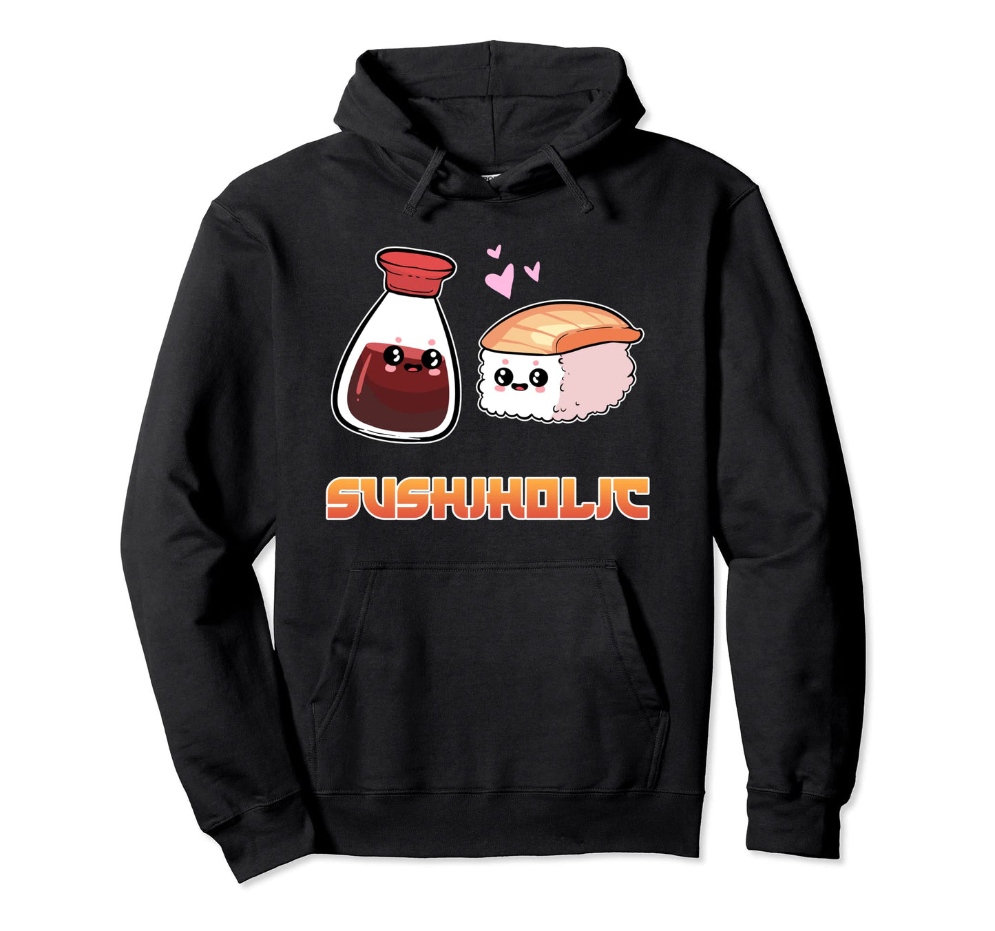 Sushi Hug Salmon Maki Anime Figure Hoodie - Streetwear Style Unisex - T-Shirt, Sweatshirt, Hoodie