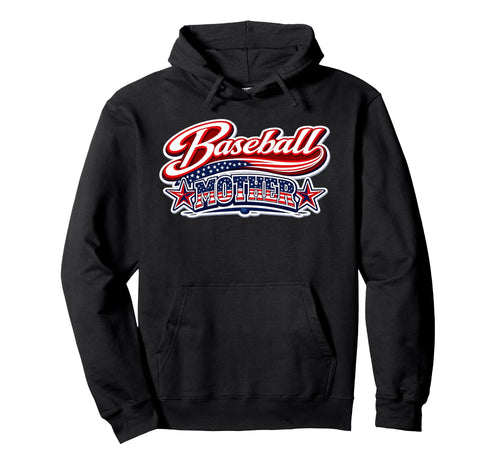 Baseball Mother Usa Flag Patriotic Hoodie - Custom Art Print for Adults - T-Shirt, Sweatshirt, Hoodie