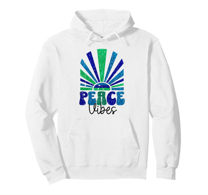 Peace Vibes Groovy Hippie 60S Hoodie - Aesthetic Graphic Unisex - T-Shirt, Sweatshirt, Hoodie