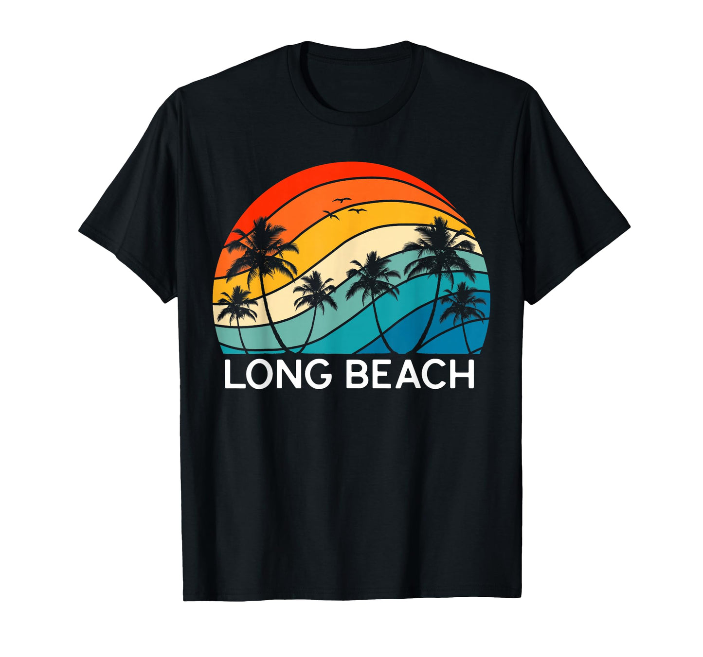 Long Beach Beach Surf Palm T-Shirt - Streetwear Style for Adults - T-Shirt, Sweatshirt, Hoodie
