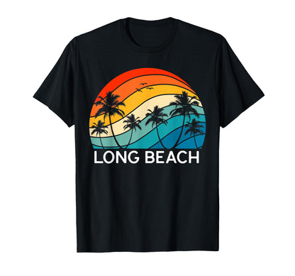 Long Beach Beach Surf Palm T-Shirt - Streetwear Style for Adults - T-Shirt, Sweatshirt, Hoodie