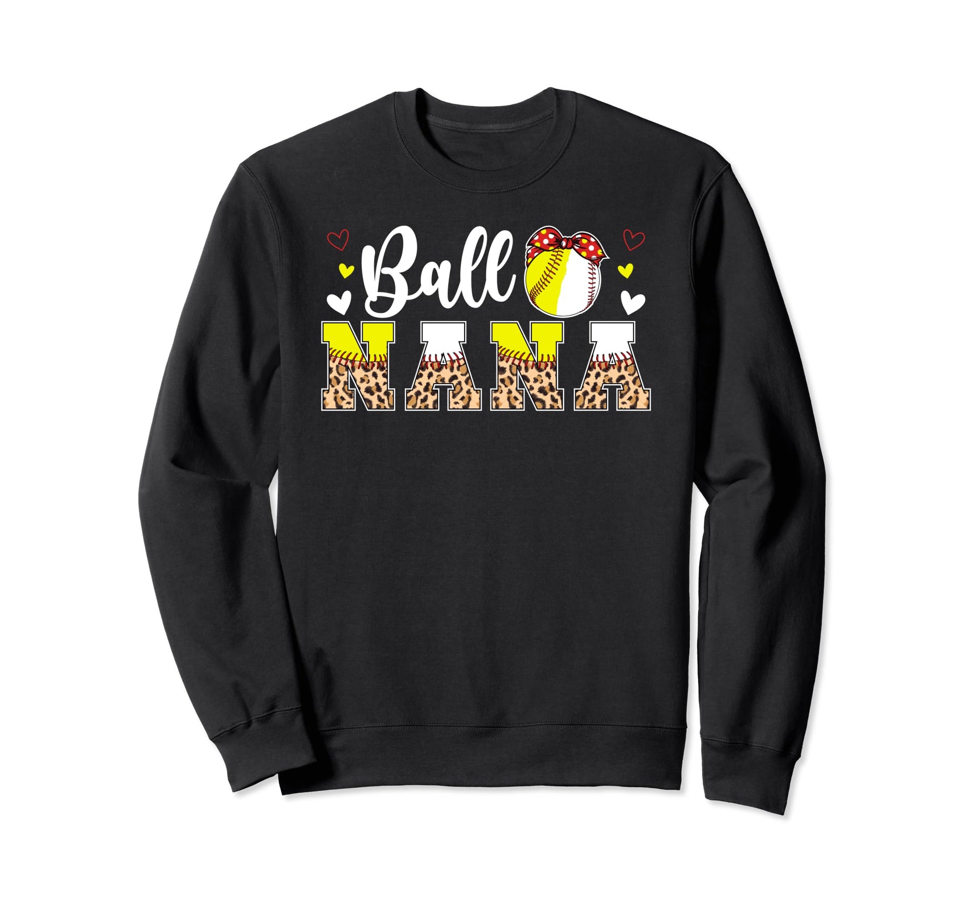 Ball Nana Leopard Baseball Softball Sweatshirt - Novelty Apparel Men Women - T-Shirt, Sweatshirt, Hoodie