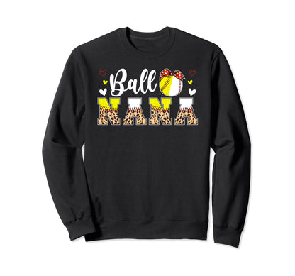 Ball Nana Leopard Baseball Softball Sweatshirt - Novelty Apparel Men Women - T-Shirt, Sweatshirt, Hoodie