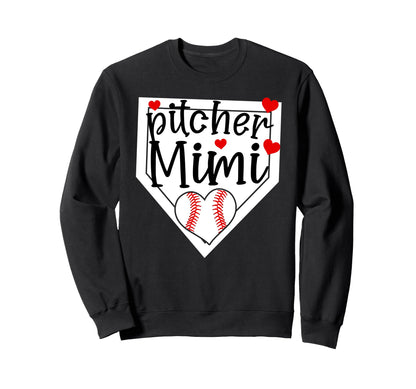 Baseball Pitcher Mimi Grandma Sweatshirt - Fun Novelty Design Men Women - T-Shirt, Sweatshirt, Hoodie