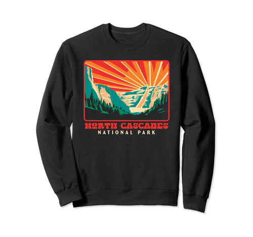 North Cascades National Park Wpa Sweatshirt - Custom Art Print Unisex - T-Shirt, Sweatshirt, Hoodie