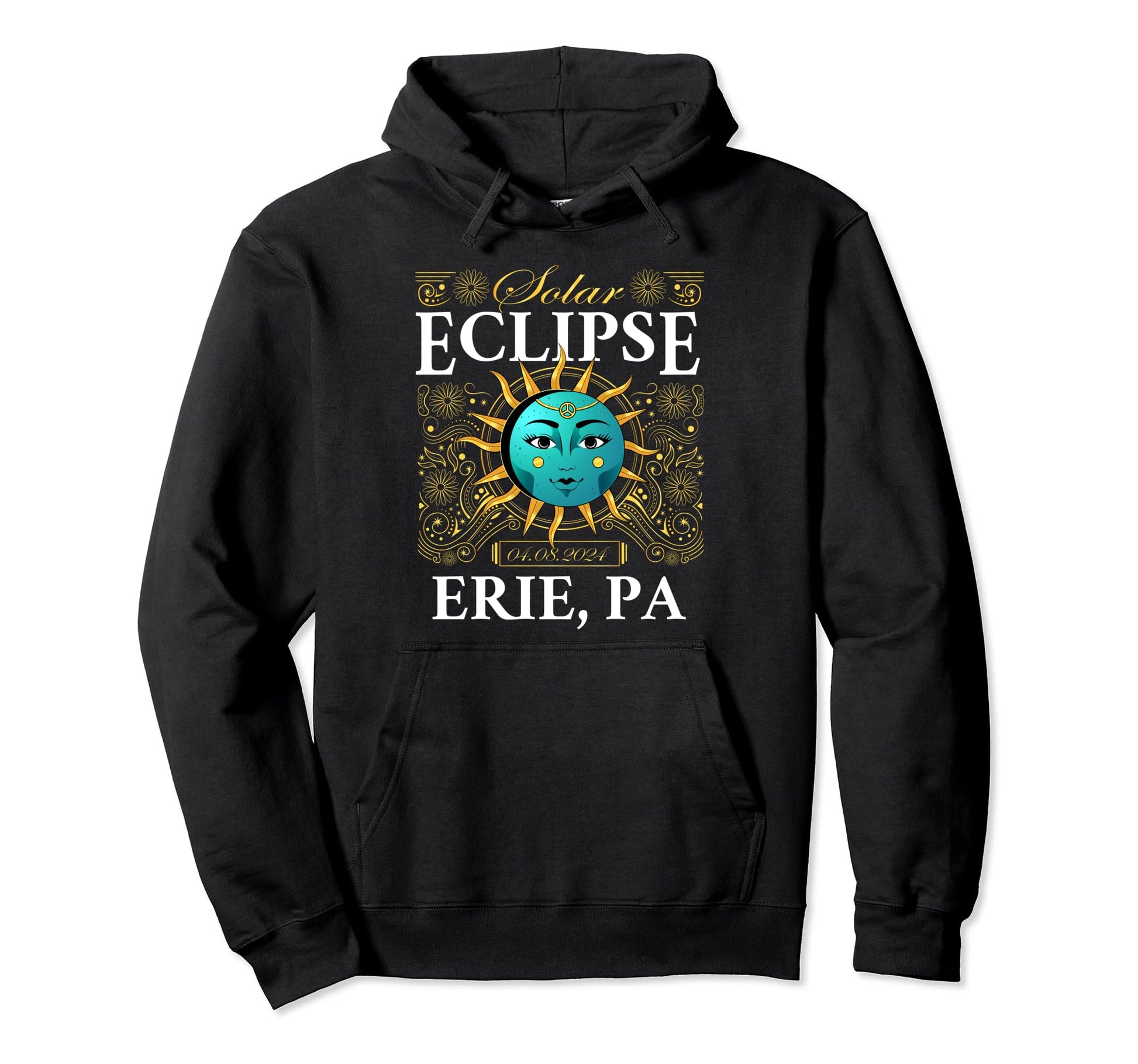 Total Solar Eclipse Erie Pa 2024 Totality Hoodie - Streetwear Style Unisex - T-Shirt, Sweatshirt, Hoodie