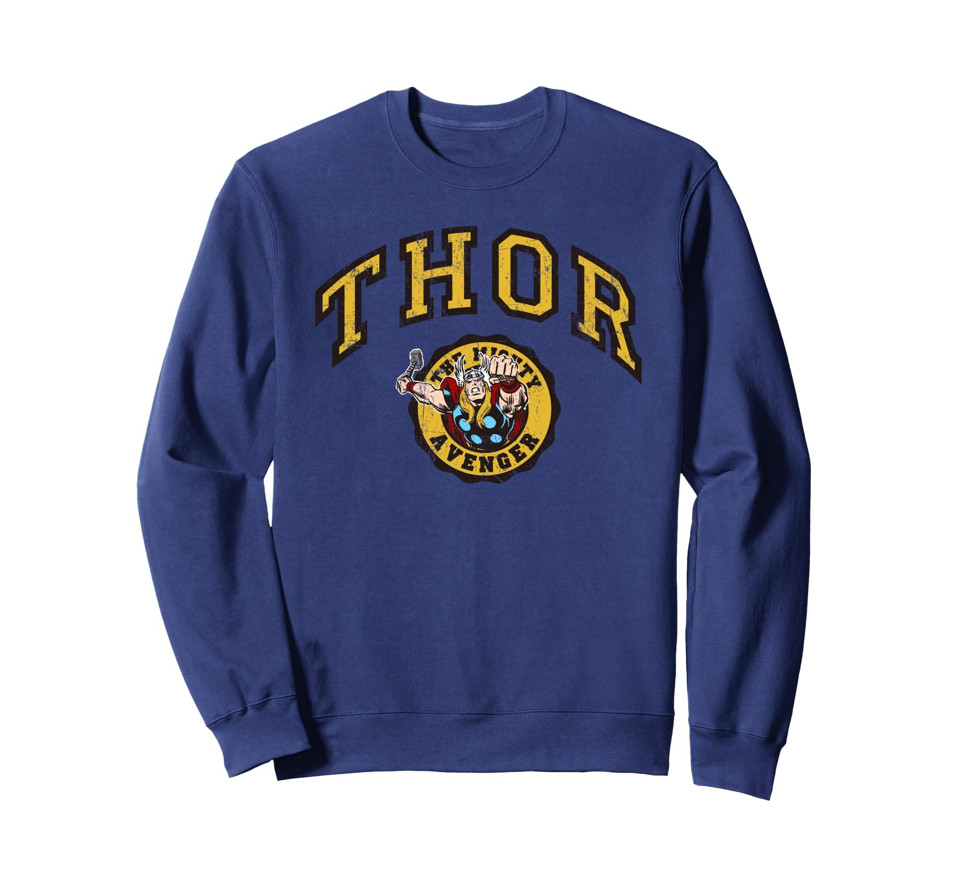 Marvel Thor Mighty Avenger Varsity Sweatshirt - Novelty Apparel for Adults - T-Shirt, Sweatshirt, Hoodie