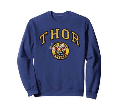 Marvel Thor Mighty Avenger Varsity Sweatshirt - Novelty Apparel for Adults - T-Shirt, Sweatshirt, Hoodie