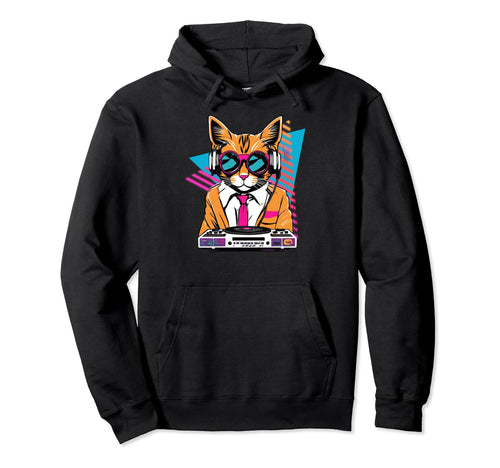 Rainbow House Dj Cat Party Cat Disco Cat Hoodie - Unique Graphic Men Women - T-Shirt, Sweatshirt, Hoodie