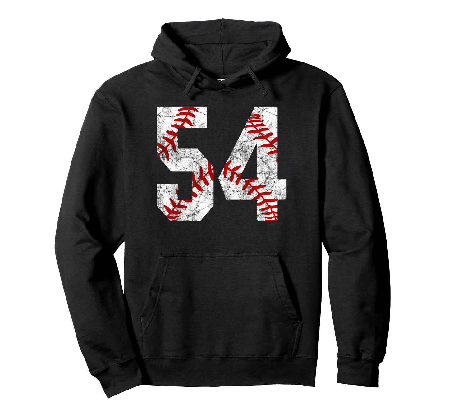 Distressed Baseball Number 54 Jersey Hoodie - Casual Everyday Wear Unisex - T-Shirt, Sweatshirt, Hoodie