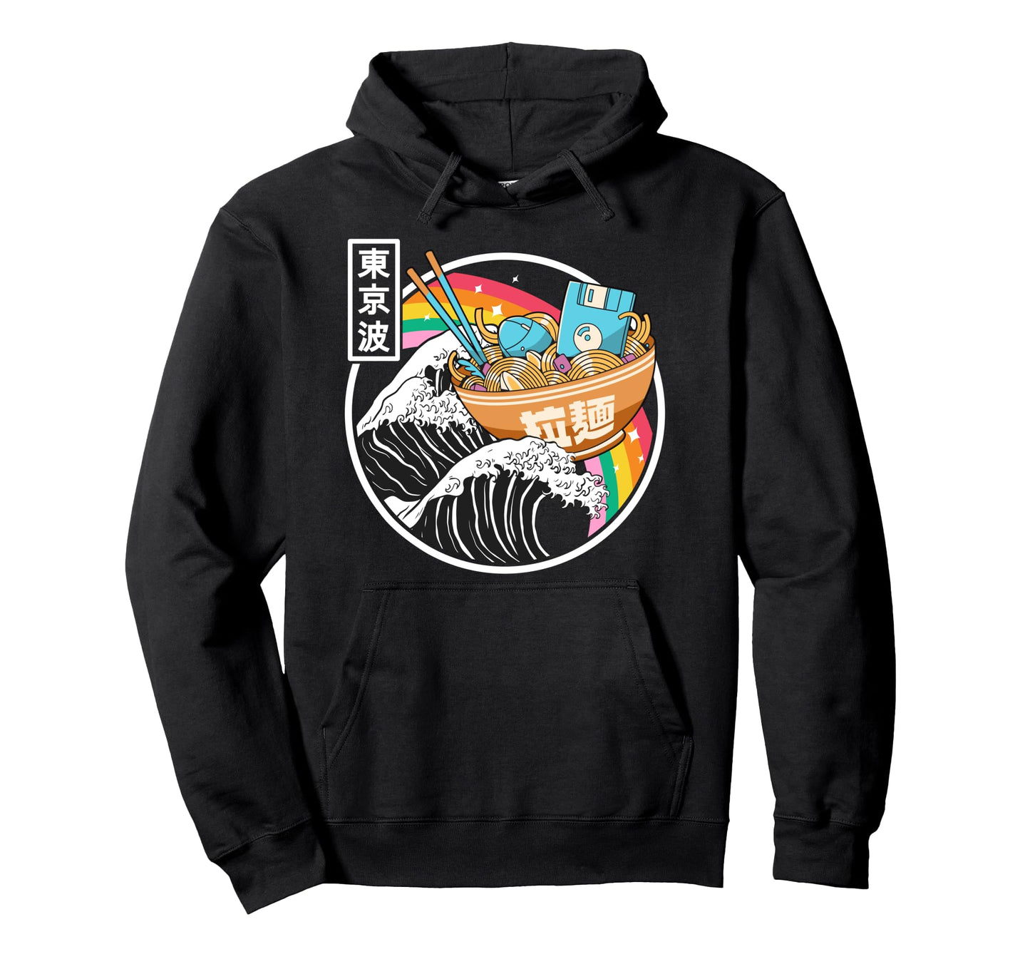 Computer Ramen Noodles Great Wave Kawaii Hoodie - Custom Art Print Unisex - T-Shirt, Sweatshirt, Hoodie