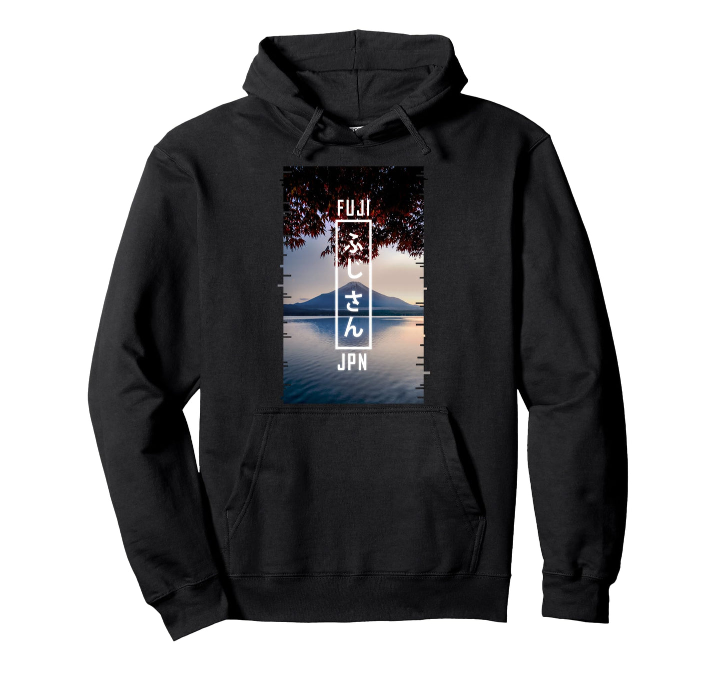 Japan Mount Fuji Glitch Art Japanese Hoodie - Trendy Graphic for Adults - T-Shirt, Sweatshirt, Hoodie