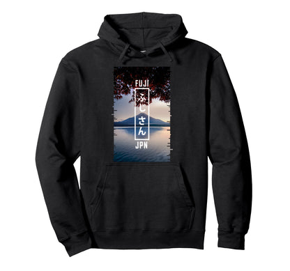 Japan Mount Fuji Glitch Art Japanese Hoodie - Trendy Graphic for Adults - T-Shirt, Sweatshirt, Hoodie