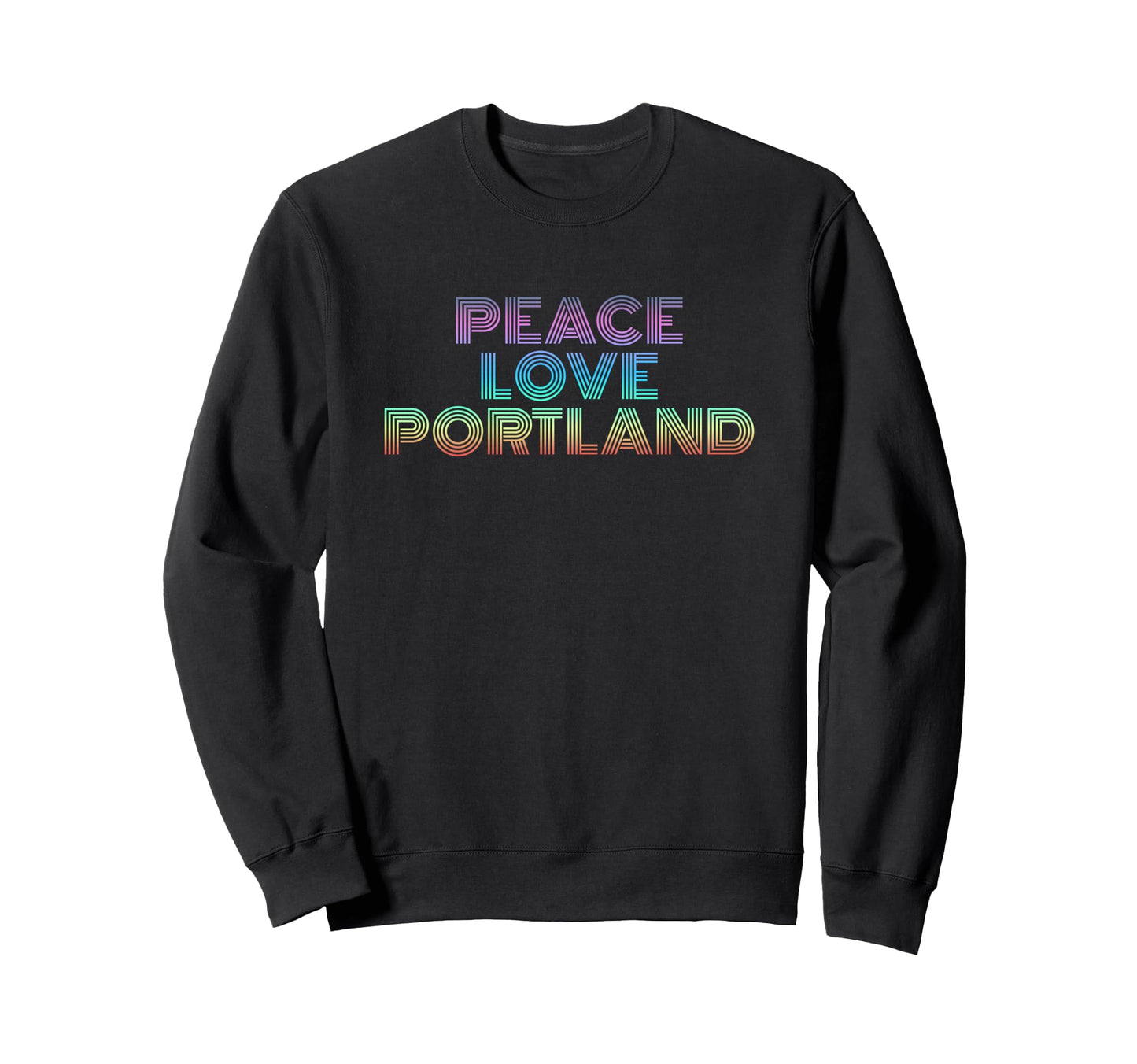 Portland Oregon Peace Love Sweatshirt - Minimalist Print for Adults - T-Shirt, Sweatshirt, Hoodie
