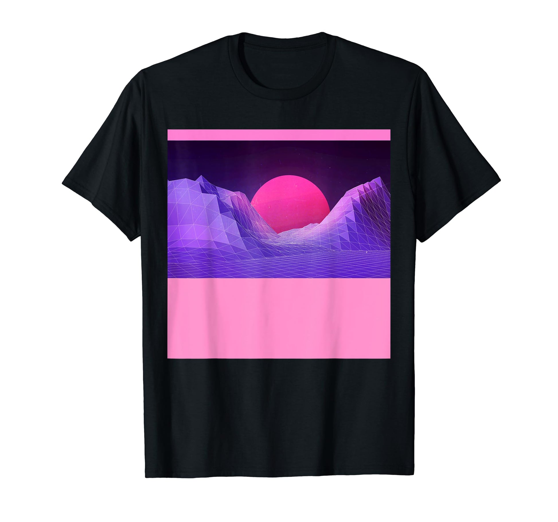 Vaporwave Aesthetic Sunset Mountains T-Shirt - Graphic Print Men Women - T-Shirt, Sweatshirt, Hoodie
